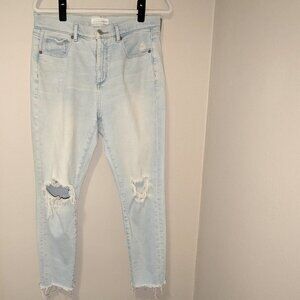 Loft Distressed Curvy Skinny Jeans